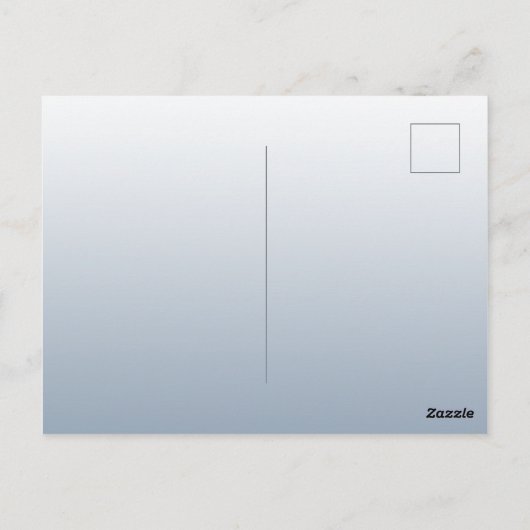 ほこりっぽいブルーシルバー花模様結婚式招待状 ポストカード (裏面)