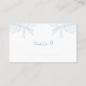 ほこりっぽいブルーシンプルの手描き植物体フラット プレイスカード (裏面)