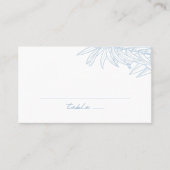 ほこりっぽいブルーシンプルの手描き植物体フラット プレイスカード (正面)