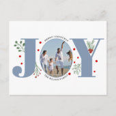 ほこりっぽいブルージョイ、ベリーのクリスマスホリデー写真 ポストカード (正面)