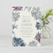 ほこりっぽいブルースキュクラントグリーンリーブライダルシャワー 招待状 (スタンド正面)