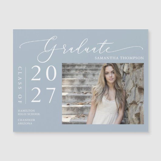 ほこりっぽいブルースクリプトスクール大学院フォトマグネット (正面)