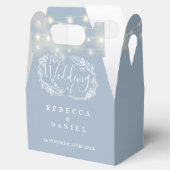 ほこりっぽいブルーストリングライトフローラ結婚ズ フェイバーボックス (オープン)