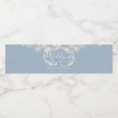 ほこりっぽいブルーストリングライトフローラ結婚ズ ペットボトルラベル (シングルラベル)