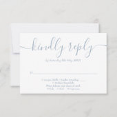 ほこりっぽいブルーストリングライトフローラ結婚ズ 出欠カード (正面)