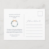 ほこりっぽいブルースノーフレークのクリスマスポストカード インビテーションポストカード (裏面)