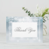 ほこりっぽいブルースノーフレークモダンスカイ結婚ズ サンキューカード (スタンド正面)