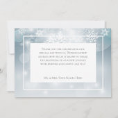 ほこりっぽいブルースノーフレークモダンスカイ結婚ズ サンキューカード (裏面)