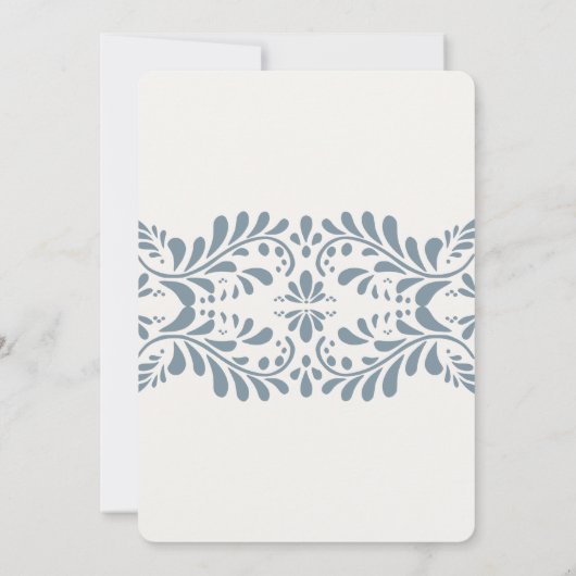 ほこりっぽいブルータラベラタイルフィエスタボーイベビーシャワー 招待状 (裏面)