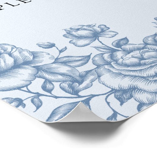 ほこりっぽいブルーチノイスリーブライダルシャワースナックサイン ポスター (角)