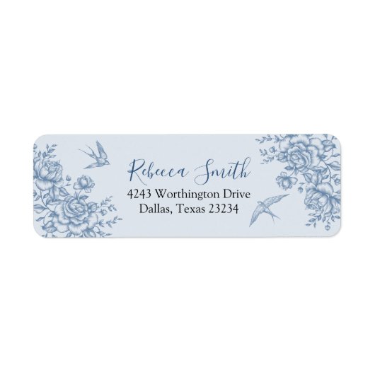 ほこりっぽいブルーチノイスリーベビーシャワー住所 シール (正面)