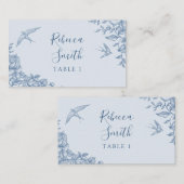 ほこりっぽいブルーチノイスリーベビーシャワー座席表 プレイスカード (正面/裏面)