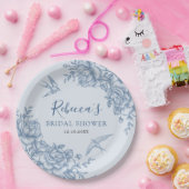 ほこりっぽいブルーチノイスリーベビーシャワー紙プレート ペーパープレート (パーティー)