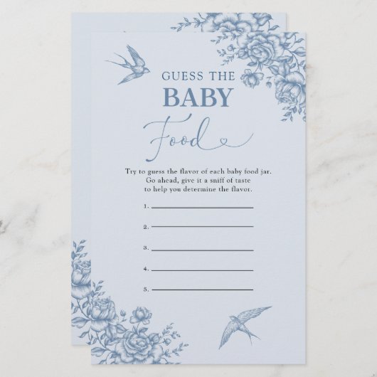 ほこりっぽいブルーチノワセリー推測ベビーフードゲーム (正面/裏面)