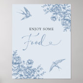 ほこりっぽいブルーチャイノエリーブライダルシャワー食品の看板 ポスター (正面)