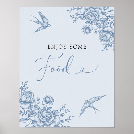 ほこりっぽいブルーチャイノエリーブライダルシャワー食品の看板 ポスター (正面)