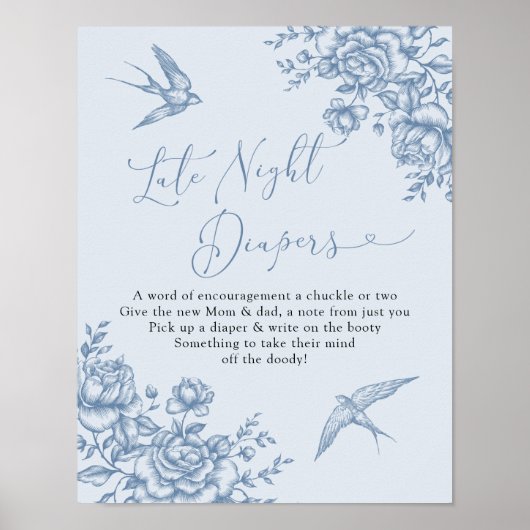 ほこりっぽいブルーチャイノエリーベビー深夜おむつ ポスター (正面)