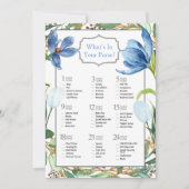 ほこりっぽいブルーチューリップ絵を描牡丹ブライダルシャワーゲーム 招待状 (正面)