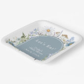 ほこりっぽいブルーティーパーティーベビーイン開花ベビーシャワー ペーパープレート (傾斜あり)