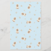 ほこりっぽいブルーテディベア赤ちゃんシャワーのビンゴゲームフライヤー チラシ (裏面)