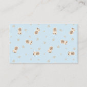 ほこりっぽいブルーテディベア赤ちゃんシャワー贈り物登録 名刺 (裏面)