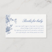 ほこりっぽいブルートイルフローラ赤ちゃんシャワーベビー本 エンクロージャーカード (正面)