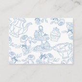 ほこりっぽいブルートイレティーベイビーシャワーブックベビー エンクロージャーカード (裏面)