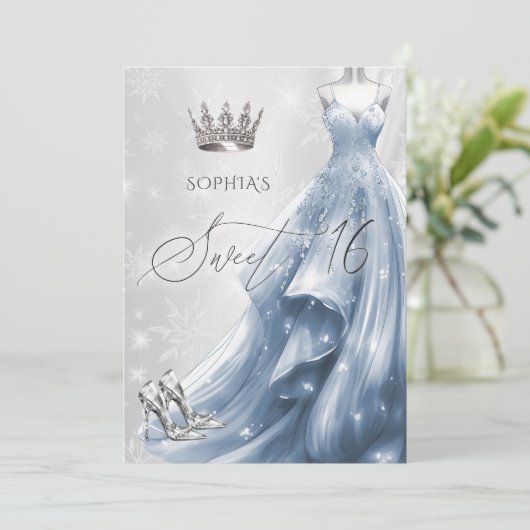ほこりっぽいブルードレススノーフレーク冬の甘い16 招待状 (スタンド正面)