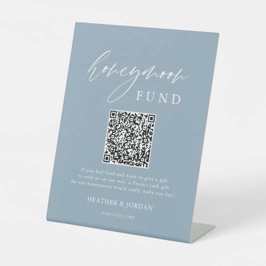 ほこりっぽいブルーハネムーンウィッシュQRコードサイン 台座サイン (正面)