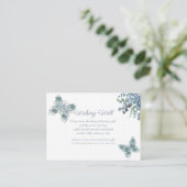 ほこりっぽいブルーバタフライフローラウィングウェル結婚ズ エンクロージャーカード (スタンド正面)