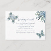 ほこりっぽいブルーバタフライフローラウィングウェル結婚ズ エンクロージャーカード (正面)