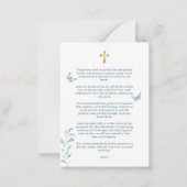 ほこりっぽいブルーバタフライ葬儀記念祈りの言葉 ノートカード (裏面)