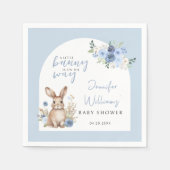 ほこりっぽいブルーバニーのイースターベイビーシャワー紙ナプキン スタンダードカクテルナプキン (正面)
