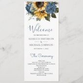 ほこりっぽいブルーバラひまわり結婚の花 プログラム (正面)