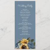 ほこりっぽいブルーバラひまわり結婚の花 プログラム (裏面)