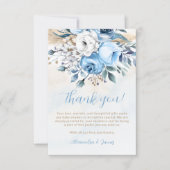 ほこりっぽいブルーバライン開花春サマーベビーシャワー サンキューカード (正面)