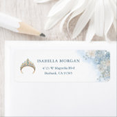 ほこりっぽいブルーバラフラワーズティアラキンセアニェラ ラベル (インサイチュ)