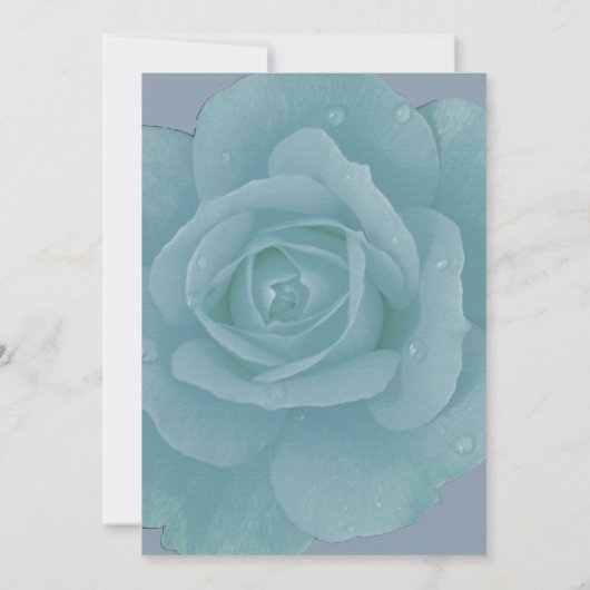 ほこりっぽいブルーバラフローラカップルクールシャワー結婚ズ 招待状 (裏面)