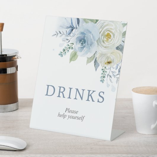 ほこりっぽいブルーバラフローラシャワードリンクサイン 台座サイン (インサイチュ)