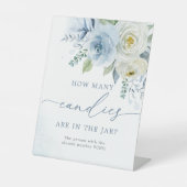 ほこりっぽいブルーバラ瓶の中にキャンディーが何個入っているか 台座サイン (正面)