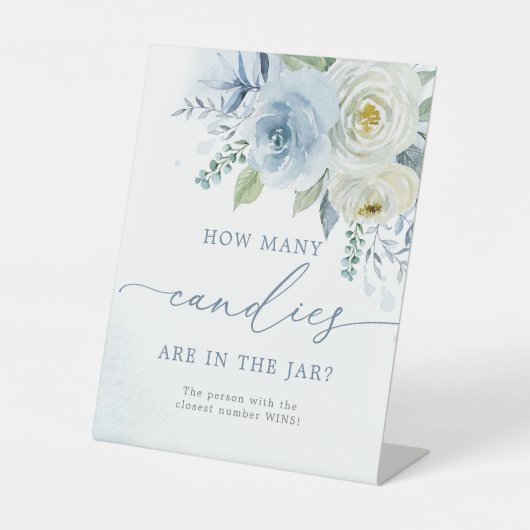 ほこりっぽいブルーバラ瓶の中にキャンディーが何個入っているか 台座サイン (正面)