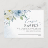 ほこりっぽいブルーバラ花おむつラッフルカード エンクロージャーカード (正面)