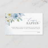 ほこりっぽいブルーバラ花おむつラッフルチケット エンクロージャーカード (正面)