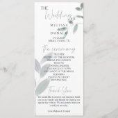 ほこりっぽいブルーバラ花シンプル結婚式 プログラム (正面)