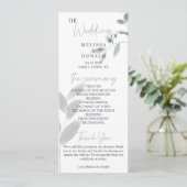 ほこりっぽいブルーバラ花シンプル結婚式 プログラム (スタンド正面)