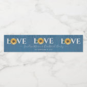 ほこりっぽいブルーバーンウッドゴールデンサンフラワー結婚ズ ペットボトルラベル (シングルラベル)