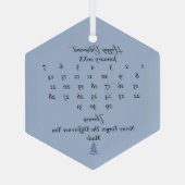 ほこりっぽいブルーパゴダクリスマスツリーの退職 ガラスオーナメント (裏面)