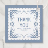 ほこりっぽいブルーパペルピカドありがとう男の赤ちゃんシャワー フェイバータグ (裏面)