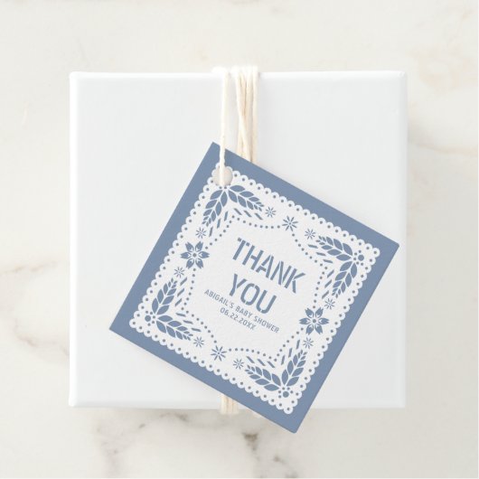 ほこりっぽいブルーパペルピカドありがとう男の赤ちゃんシャワー フェイバータグ (インサイチュ)