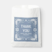 ほこりっぽいブルーパペルピカドありがとう男の赤ちゃんシャワー フェイバーバッグ (正面)